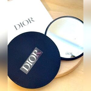 Dior Beauty Small Travel Compact Black Round Mirror & Cover